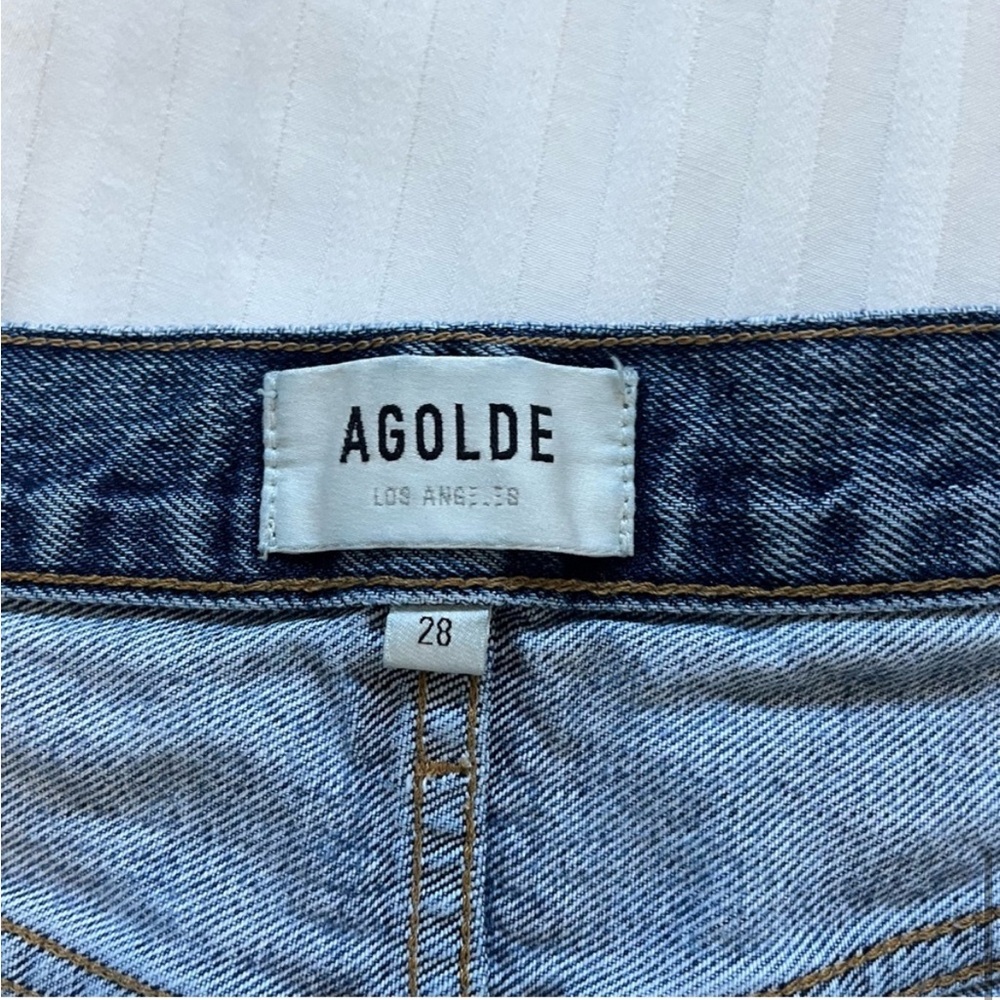 Agolde Lana Distressed Straight-Leg Jeans Backdrop Blue size 28 - Picture 12 of 16